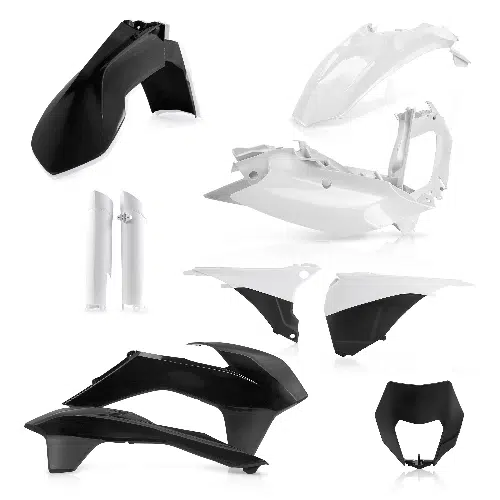 Cycra plastic kit Zwart / Wit KTM EXC/EXC-F 125/250/300/350/450/500 2014-2015
