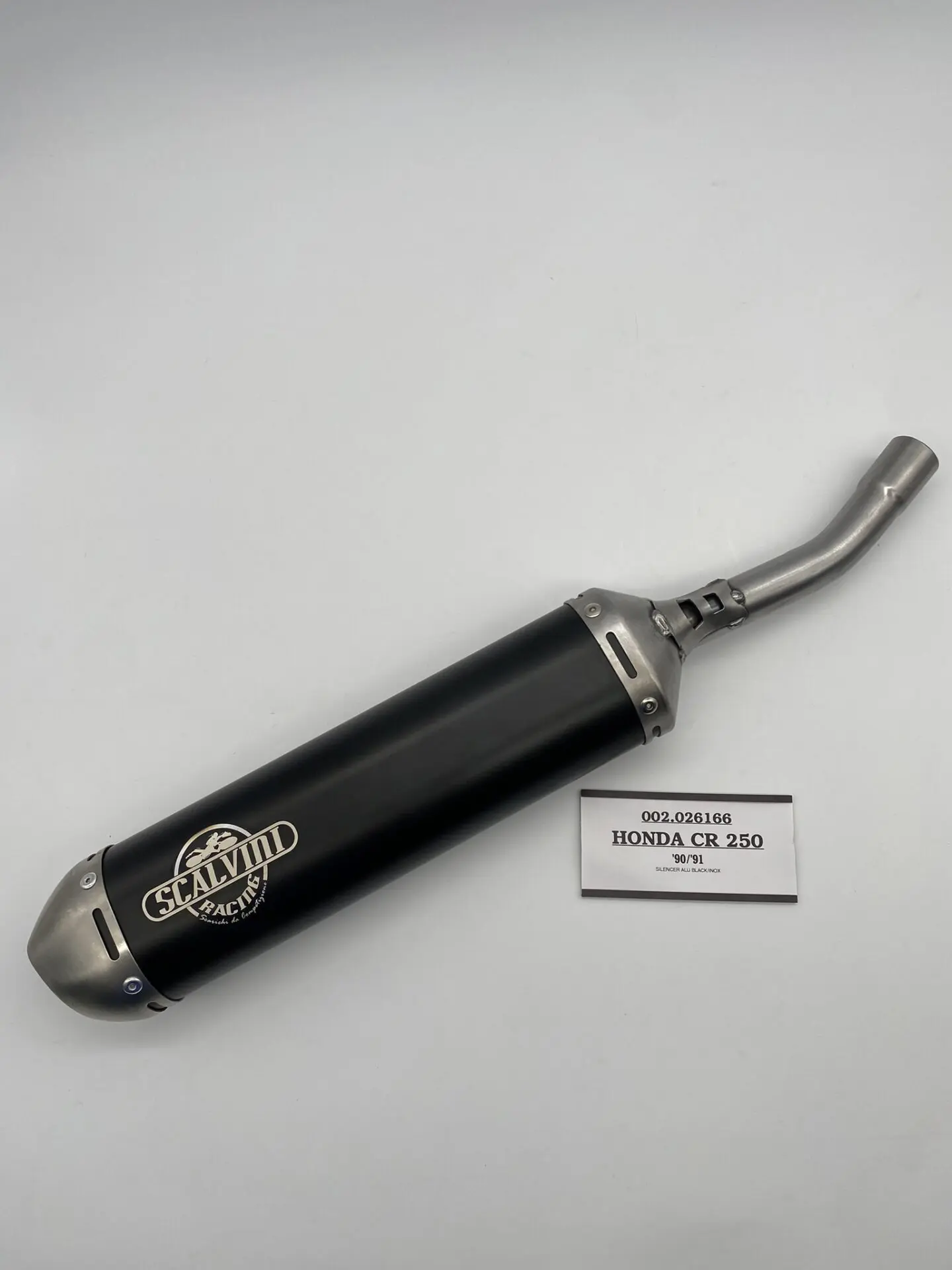 Scalvini Zwarte Aluminium demper met RVS Eindkap Honda CR 250R 1990-1991