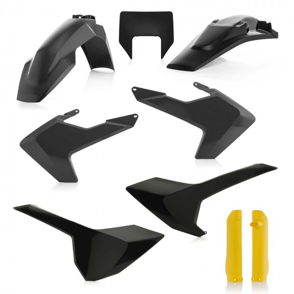 Cycra full plastic kit Zwart / Geel Husqvarna TE 250 17 & TE 250i 18-19 & FE 250/350/450/501 17-19