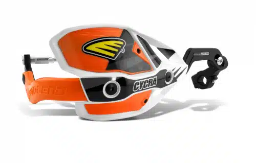 Cycra Dichte Handkappen Oranje / Wit Ultra Pro Bend CRM voor 28,6mm stuur