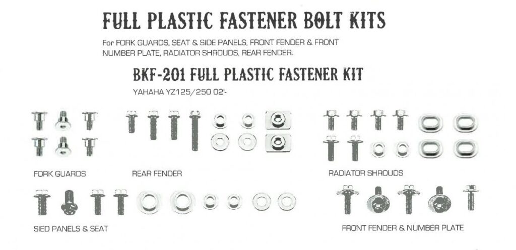 Airtime Volledige plastic set schroeven set Fantic XX/XE 125 21 & Yamaha YZ 125/250 02-