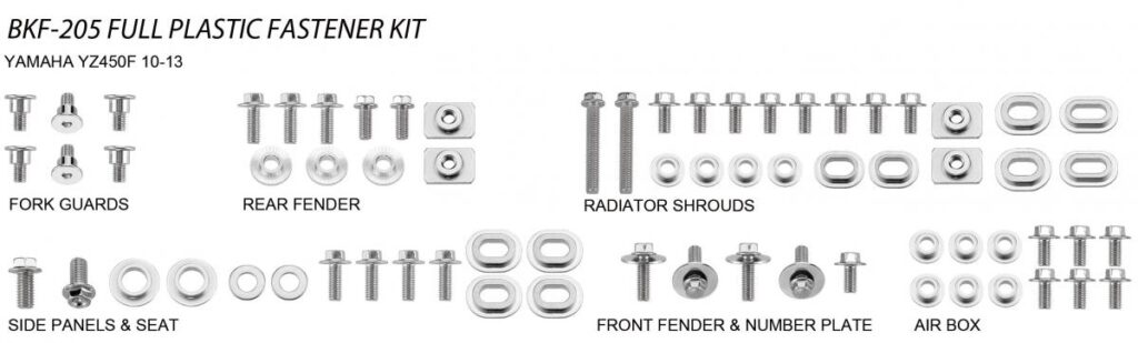 Airtime Volledige plastic set schroeven set Yamaha YZ 450F 10-13