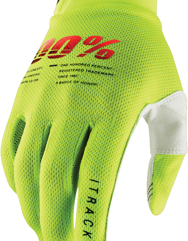 100% handschoenen Itrack Fluor Geel Maat L