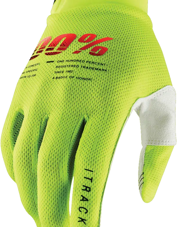 100% handschoenen Itrack Fluor Geel Maat L