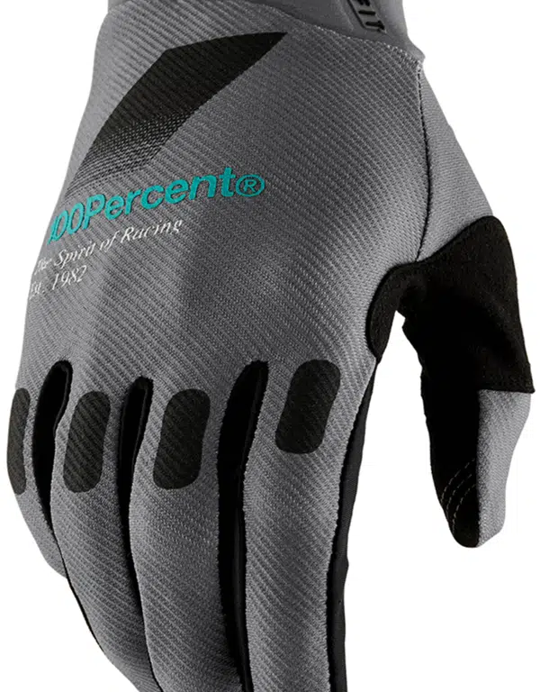 100% handschoenen Ridefit Petrol Grijs / Zwart Maat XL