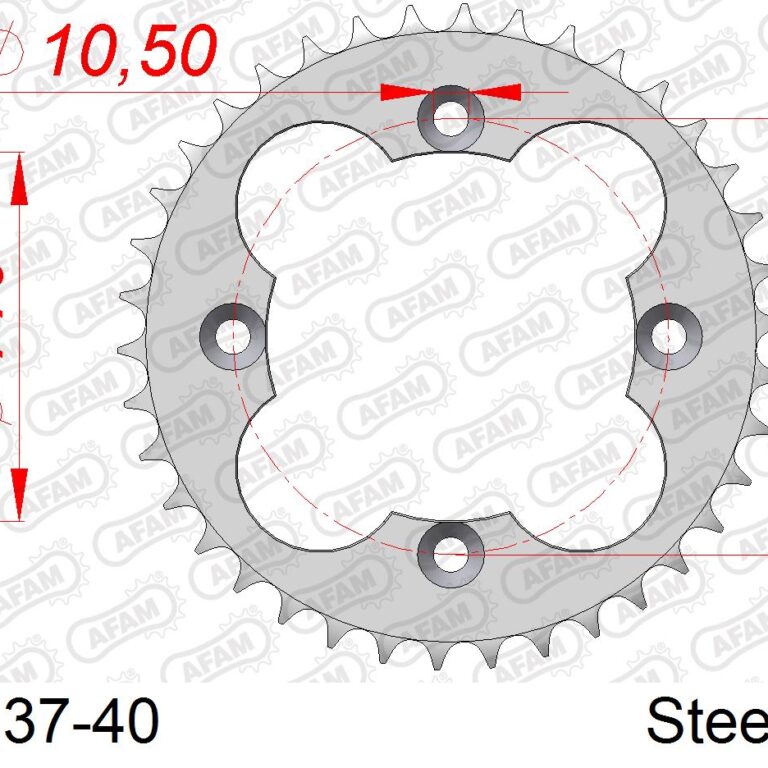 AFAM achtertandwiel staal 38 tands Quad ( voor 520 ketting )