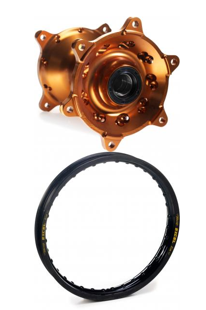 Excel achterwiel compleet zwarte velg + Haan Wheels magnesium naaf 19-2.15 Kawasaki KX 250 2003- & KX 450F 2006-2020