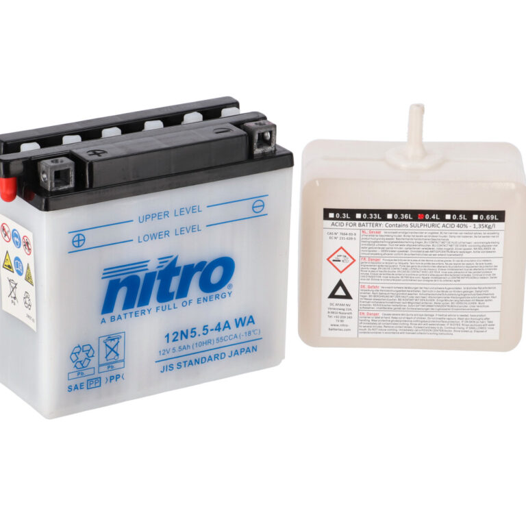Nitro accu 12N5.5-4B WA open met zuurpakket