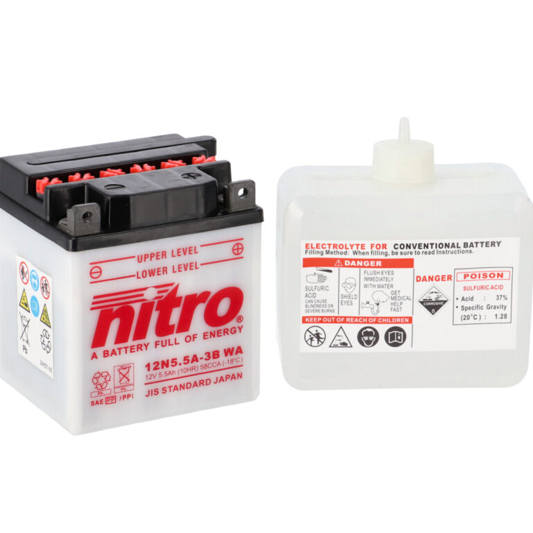 Nitro accu 12N5.5A-3B WA open met zuurpakket