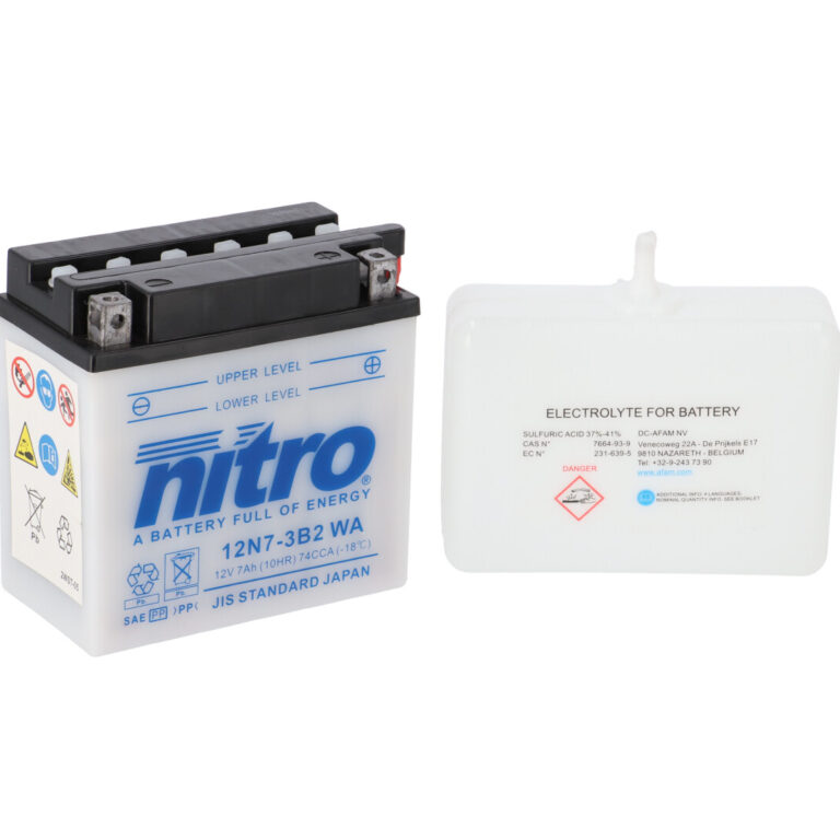 Nitro accu 12N7-3B-2 WA open met zuurpakket