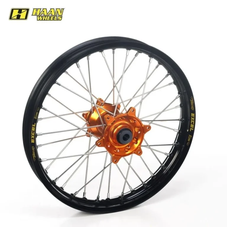 Excel achterwiel compleet zwarte velg + Haan Wheels oranje naaf 19-2.15 KTM SX/SX-F 95-