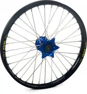 Excel voorwiel compleet Zwarte velg + Haan Wheels blauwe naaf 19-1.60