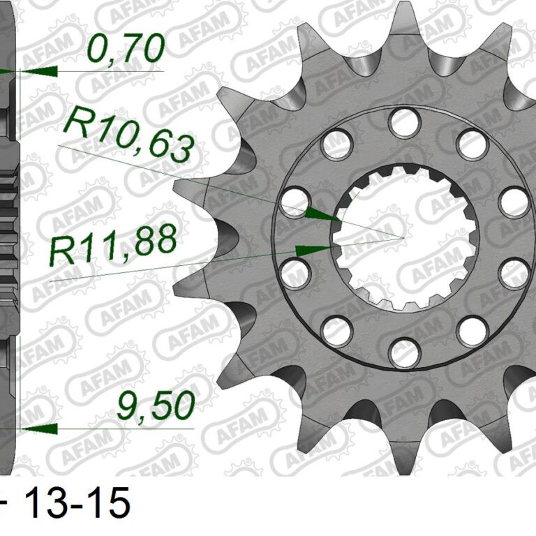 AFAM voortandwiel moddergroef 13 tands staal Honda CR 250R 88-07 & CR 500R 88-01 & CRF 450R 02- & CRF 450 RX 17-
