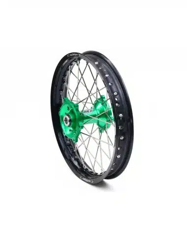 REX achterwiel compleet zwarte velg + REX groene naaf 18-2.15 Kawasaki KX 250 2003- & KX 450F 2006-2020
