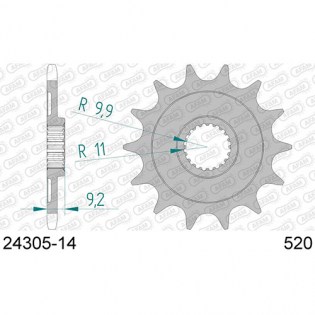 AFAM voortandwiel staal 14 tands Kawasaki KX 250F 2006-
