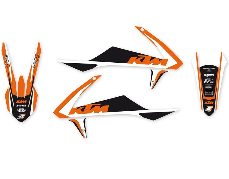 Blackbird Dream 4 stickerset 3 delig KTM SX 125/150 16-18 & SX 250 17-18 & SX-F 250/350/450 16-18 & EXC 250 17 & EXC 250 TPI 18-19 & EXC-F 250/350/450/500 17-19