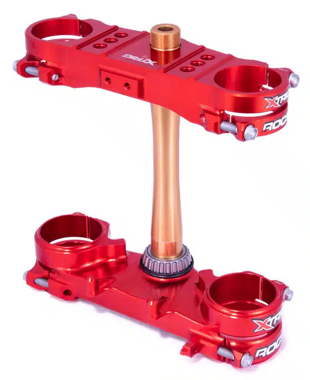 X-Trig Rocs Tech kroonplaten met offset 22mm rood Honda CRF 250R 2022- & CRF 450R 2021-