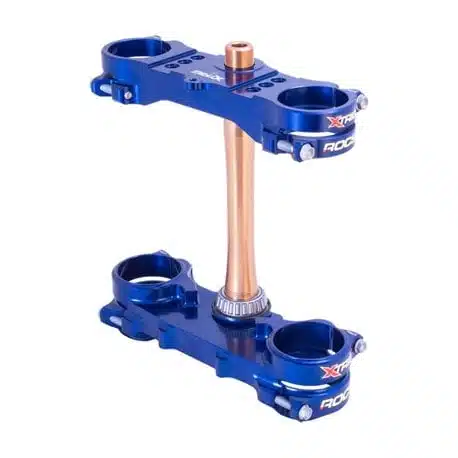 X-Trig Rocs Tech kroonplaten Blauw offset 22 Yamaha YZ 250F 2024 & YZ 450F 2023- & Fantic XXF 450 2024-