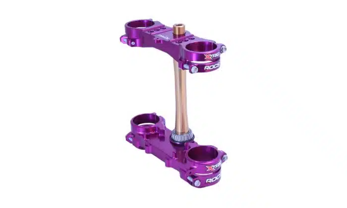 X-Trig Rocs kroonplaten offset 25mm Paars Yamaha YZ 125 2006-2024 & Fantic XX/XE 125 2021-2022