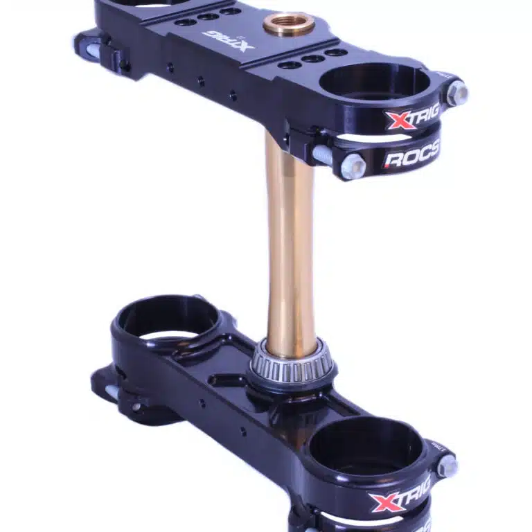 X-Trig Rocs Tech kroonplaten met offset 22mm zwart KTM SX/SX-F 125/250/300/350/450 2023- & EXC/EXC-F 250/300/350/450/500 2024- & Husqvarna TC/FC 125/250/350/450 2023- & TE/TE 125/250/300/350/450/500 2024- & Gas Gas MC/MC-F/EC/EC-F 125/250/300/350/450/500 2024-