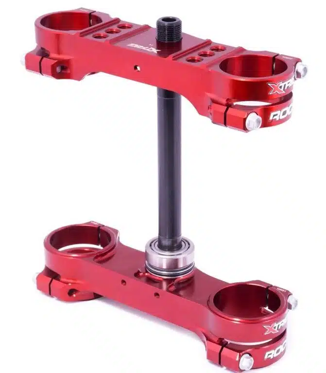 X-Trig Rocs Tech kroonplaten offset 14mm Rood/bruin KTM SX 85 2014- & Husqvarna TC 85 2014- & Gas Gas MC 85 2021-