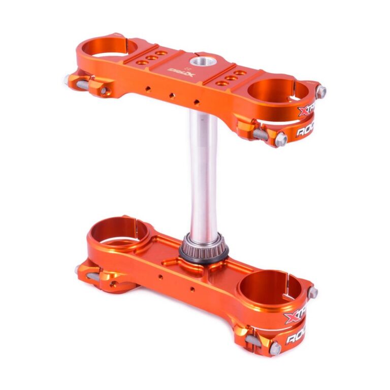 X-Trig Rocs kroonplaten met offset 22mm PHDS Oranje KTM SX/SX-F 125/150/250/350/450 13-20 & EXC-F 250/350/450/500 17-19 & Husqvarna TC/FC 125/250/350/450 14-20 & FE 250/350/450 17-19