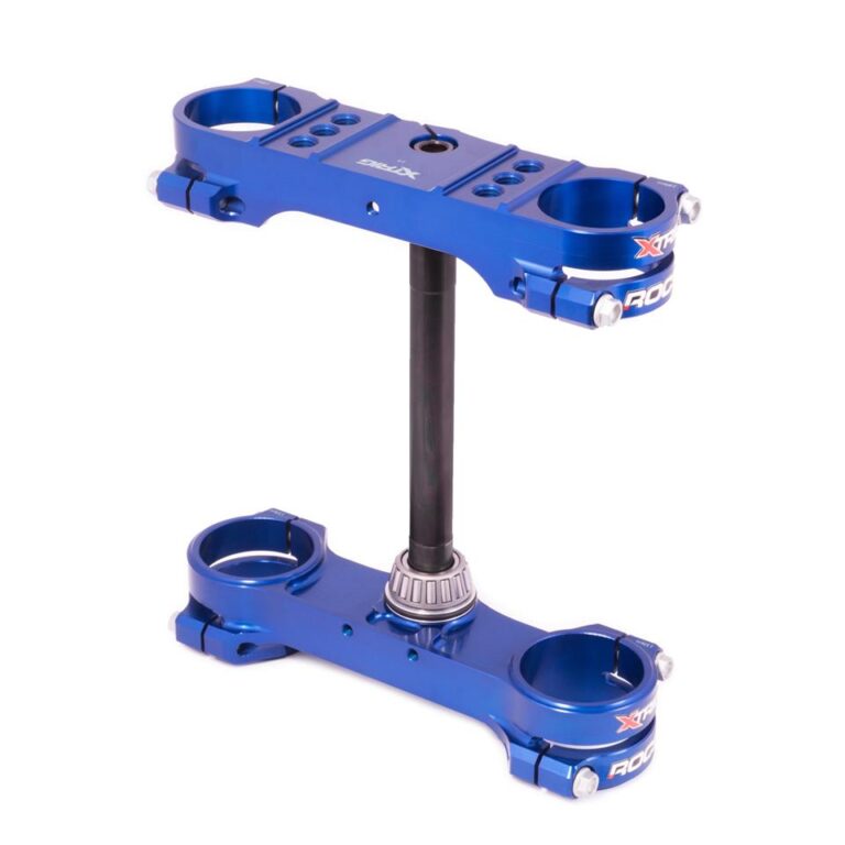 X-Trig Rocs kroonplaten met offset 22mm Blauw KTM SX 65 12-19 & Husqvarna TC 65 17-19