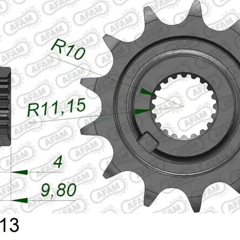 AFAM voortandwiel 13 tands staal Sherco 125cc