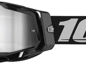 100% Racecraft 2 crossbril Zwart - Zilvere Spiegel Lens ( 2024 collectie )