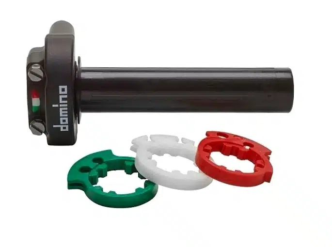 Domino XM2 Gashendel zonder handvaten past op alle wegmotoren met een dubbele trek/duw kabel