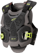 Alpinestars A-4 MAX Bodyprotector Zwart / Antraciet / Fluor Geel maat M / L