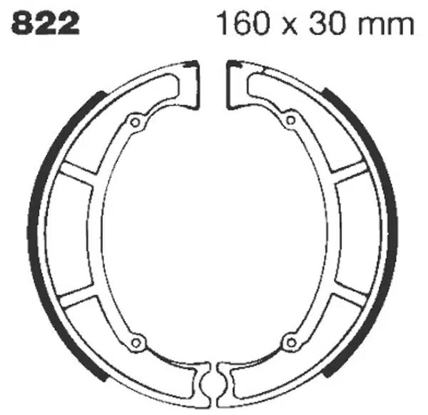 EBC Brake Shoe Water Grooved Series Maico ( remschoenen achterkant )