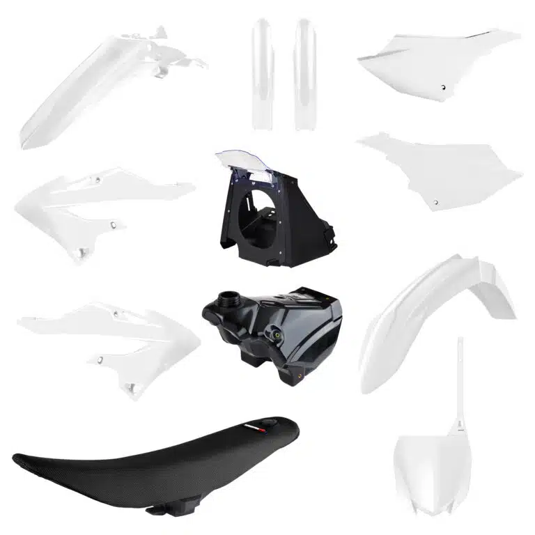Polisport plastic kit restyle 2022 model YZ Witte kleur Yamaha YZ 125/250 2002-2021 ( inclusief tank en zadel )
