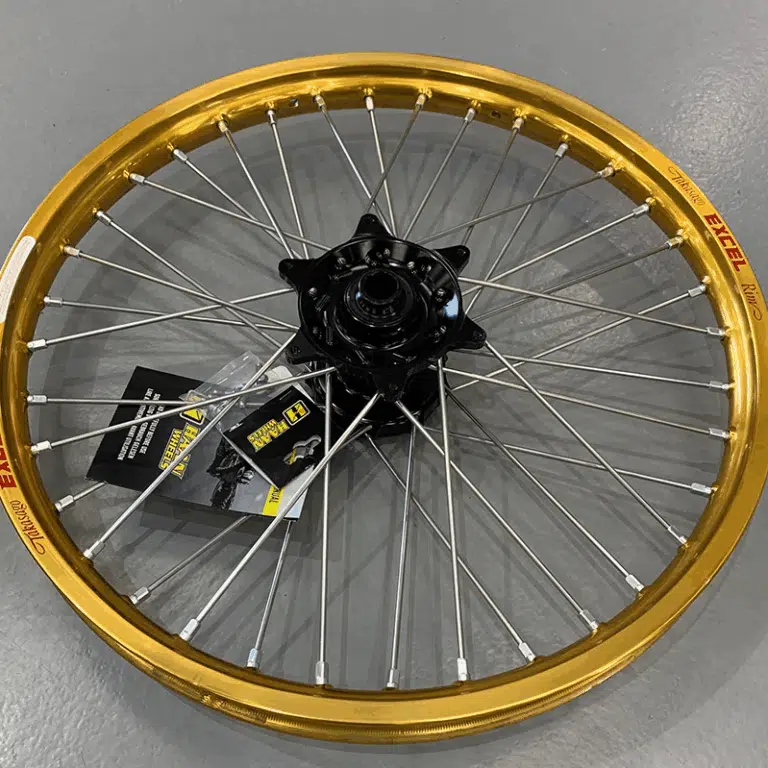 Excel achterwiel compleet zwarte velg + Haan Wheels goude naaf 19-2.15 Honda CR 250R/500R 1990-1994