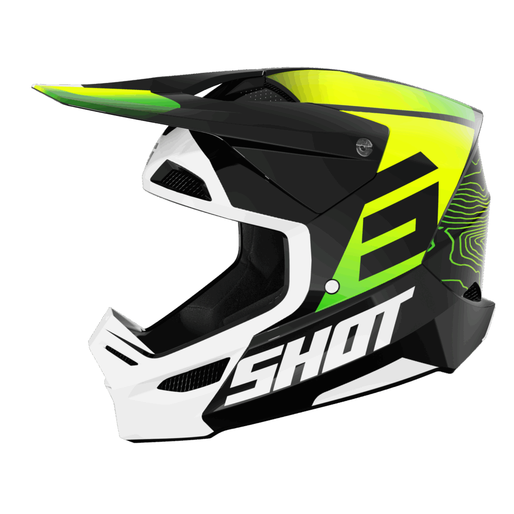 Shot MX Crosshelm Kinderen Furious Kid Phaser Apex Fluor Geel 2025 Collectie