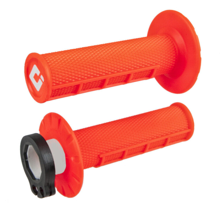 ODI Lock-On Half Waffle Handvatten – Fluor Oranje (2- & 4-takt)