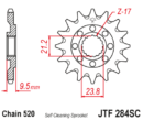 JT voortandwiel 14 tands met moddergroef Honda CR 250R 88-07 & CR 500R 88-01 & CRF 250R/RX 22- & CRF 450R 02- & CRF 450RX 17-19 & CRF 450X 12-16 & TRX 450R 12-14