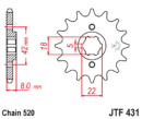 JT voortandwiel 14 tands Suzuki RM 400 1978-1980 & RM 250 1979-1981 & PE 250 1978-1981