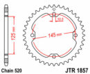 JT achtertandwiel staal Yamaha YFZ 450 04-08 & YFM 250R 08-13 & YFM 350R 05-13 & YFM 700R 05-20 & YFZ 450R 09-20