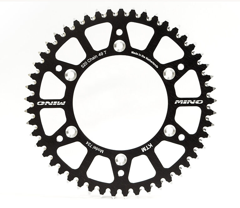 Mino achtertandwiel 48 tands aluminium Zwart Yamaha/Fantic