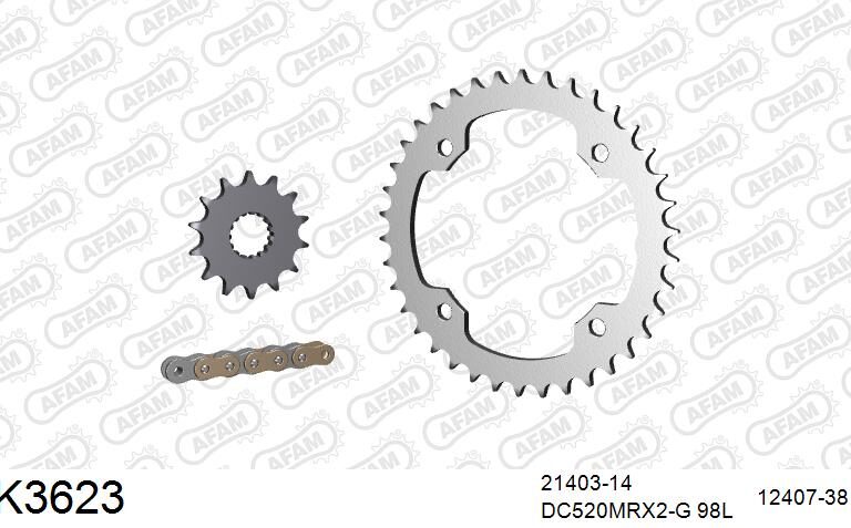 DC kettingkit Staal Yamaha YFZ 450R 2009-2020