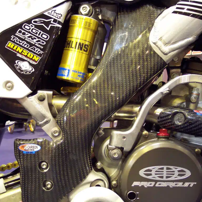 Pro Carbon framebeschermers ( lang ) Kawasaki KX 450F 2006-2008