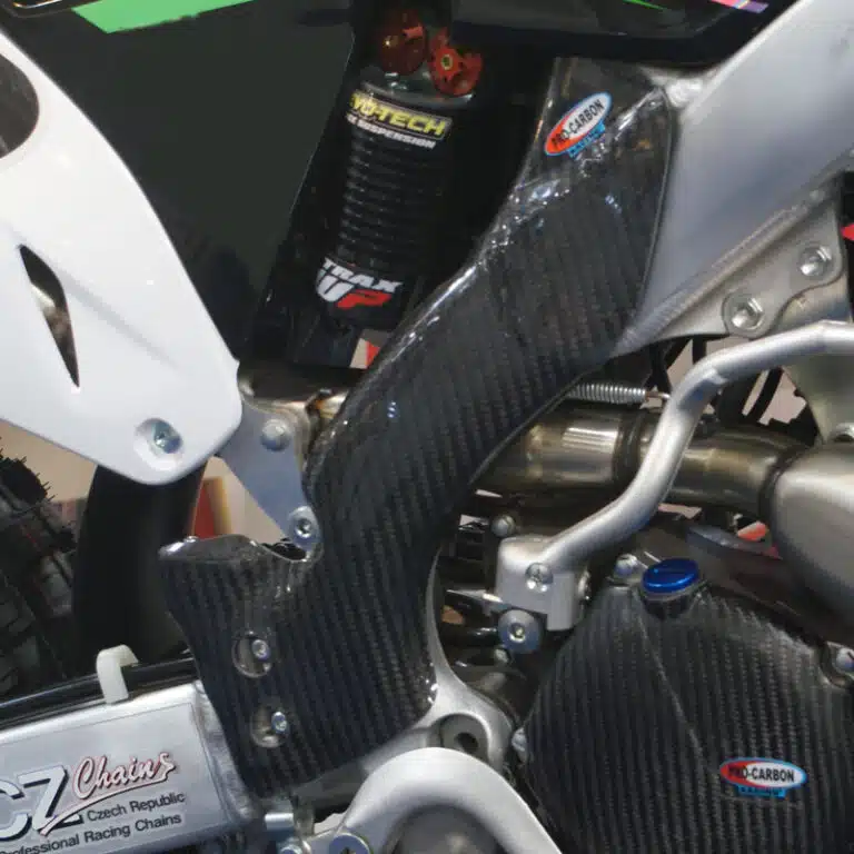 Pro Carbon framebeschermers ( lang ) Kawasaki KX 250F 2017-2020