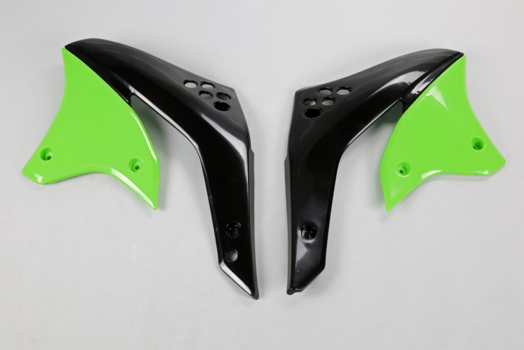 UFO radiator kappen Zwart / Groen Kawasaki KX 450F 2006-2008