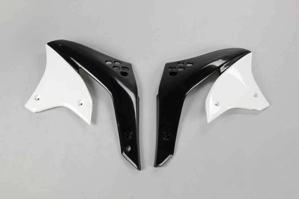 UFO radiator kappen Zwart / Wit Kawasaki KX 450F 2006-2008