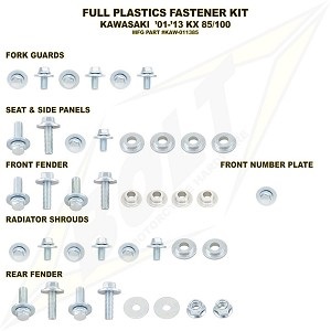 Bolt Volledige plastic set schroeven set Kawasaki KX 85 01-13