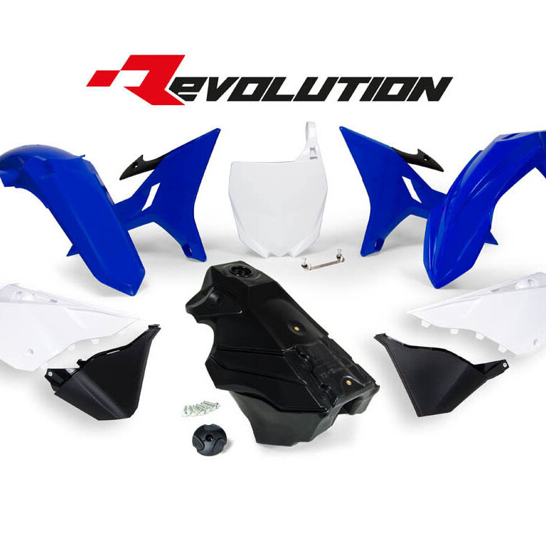 Racetech Revolution Plastic kit OEM Kleur met brandstof tank 8,4 liter zwart Yamaha YZ 125/250 2002-2021