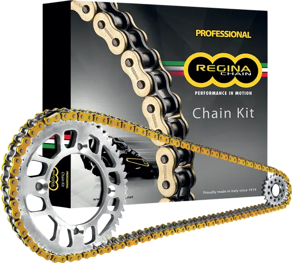 Regina Kettingkit 520 ZRT Z-ring 110 schakels goud + 16T + 39T staal