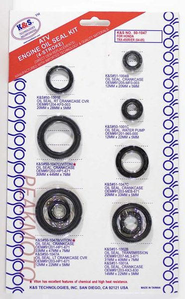 K&S Blok Olie keerring set Honda TRX 450R 04-05