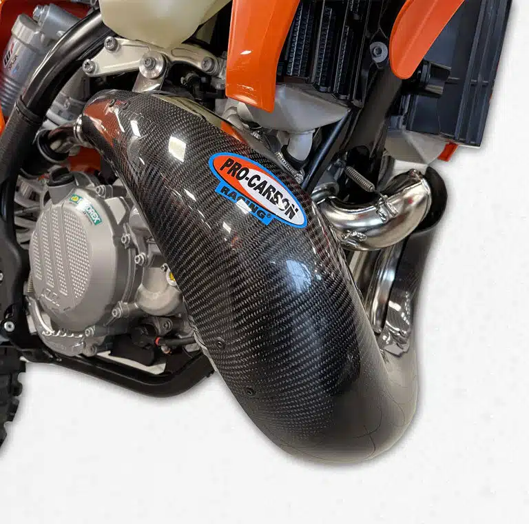 Pro Carbon uitlaatbocht bescherming KTM SX 125 2019-2022 & Husqvarna TC 125 2019-2022 & Gas Gas MC 125 2021-2023 ( voor originele uitlaatbocht )
